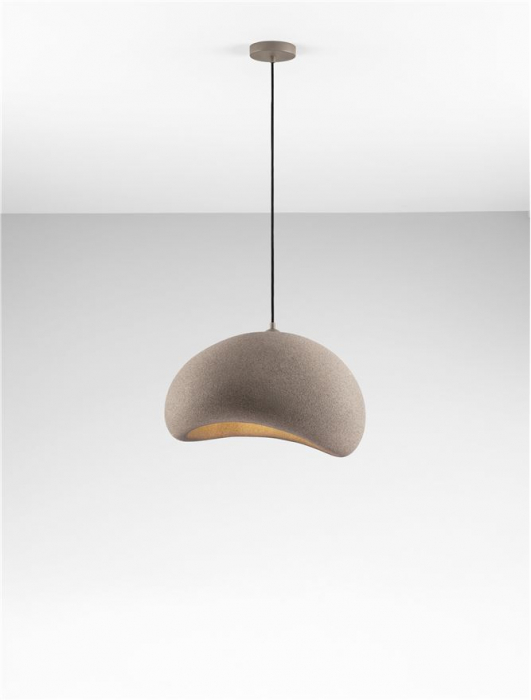 Suspensie Nova Luce 9002674 AERE E27 1x12W  Polyurethane & Resin Stone Brown 500mm x 400mm IP20 [4]