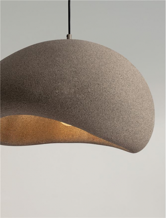 Suspensie Nova Luce 9002674 AERE E27 1x12W  Polyurethane & Resin Stone Brown 500mm x 400mm IP20 [5]