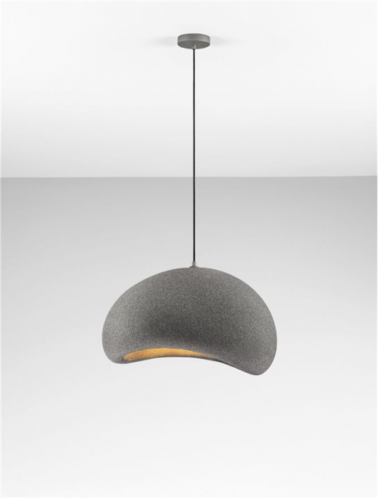 Suspensie Nova Luce 9002675 AERE E27 1x12W  Polyurethane & Resin Stone Gray 600mm x 480mm IP20 [4]