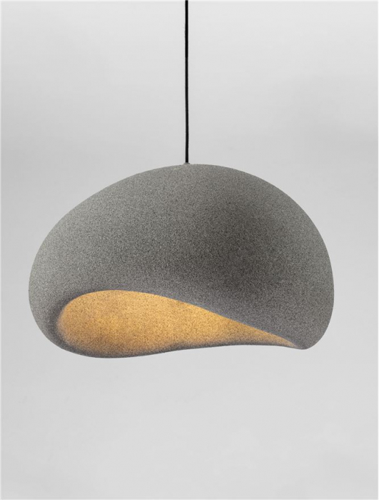 Suspensie Nova Luce 9002675 AERE E27 1x12W  Polyurethane & Resin Stone Gray 600mm x 480mm IP20 [5]
