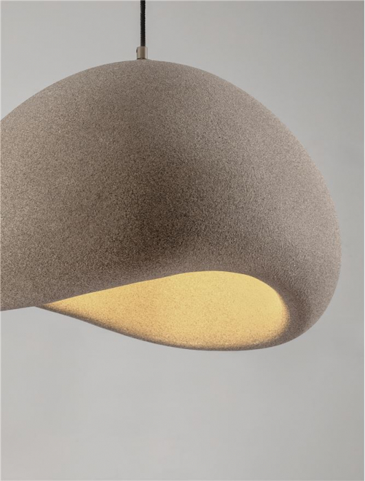Suspensie Nova Luce 9002676 AERE E27 1x12W  Polyurethane & Resin Stone Brown 600mm x 480mm IP20 [5]