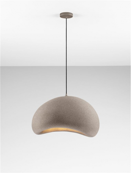 Suspensie Nova Luce 9002676 AERE E27 1x12W  Polyurethane & Resin Stone Brown 600mm x 480mm IP20 [4]