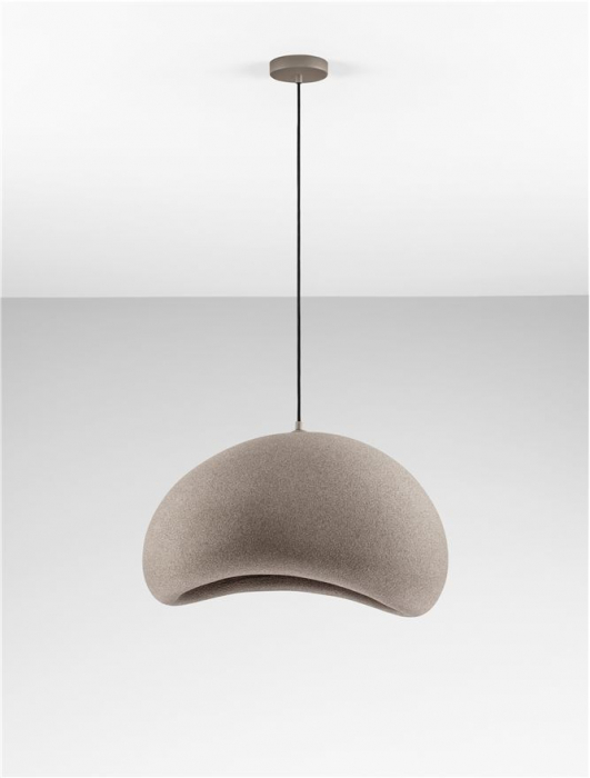 Suspensie Nova Luce 9002676 AERE E27 1x12W  Polyurethane & Resin Stone Brown 600mm x 480mm IP20 [3]