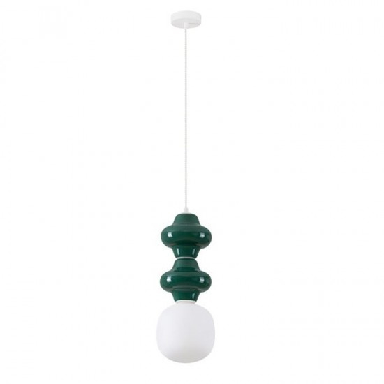Pendul Nova Luce CLIO 9009112 Matt White Metal Base Jasper Ceramic & Acid Opal Glass E14 1x5W IP20 [1]