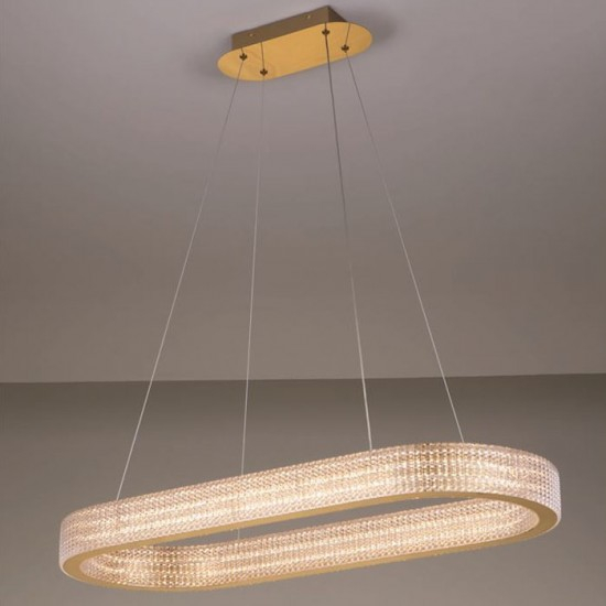 Suspensie Nova Luce Kinara, auriu, LED, 70W, 5444 lumeni, alb cald 3000K, L.91 cm, 9019743 [3]