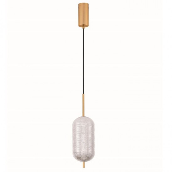 Lustra Nova Luce KLELIA 9236395 Triac Dimmable Brass Gold Metal & Clear Acrylic LED 17W 1451lm 3000K IP20 [1]