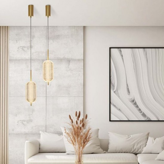Lustra Nova Luce KLELIA 9236395 Triac Dimmable Brass Gold Metal & Clear Acrylic LED 17W 1451lm 3000K IP20 [2]