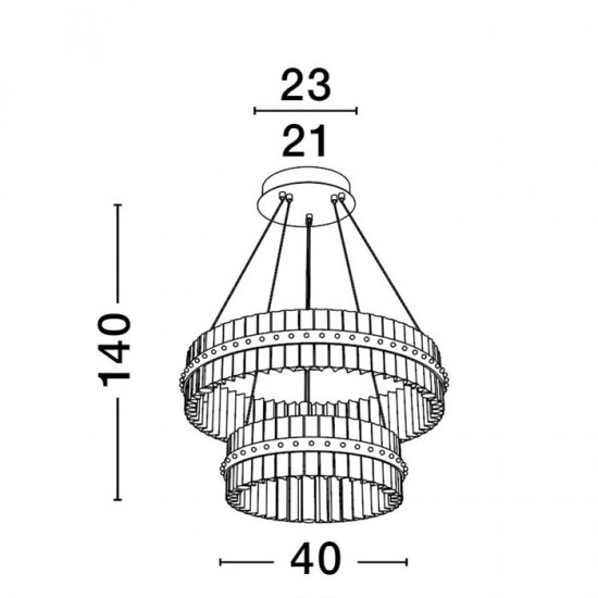 Suspensie Nova Luce Olimpia, auriu, LED, 67W, 5709 lumeni, alb cald 3500K, D.60 cm, 9019735 [3]