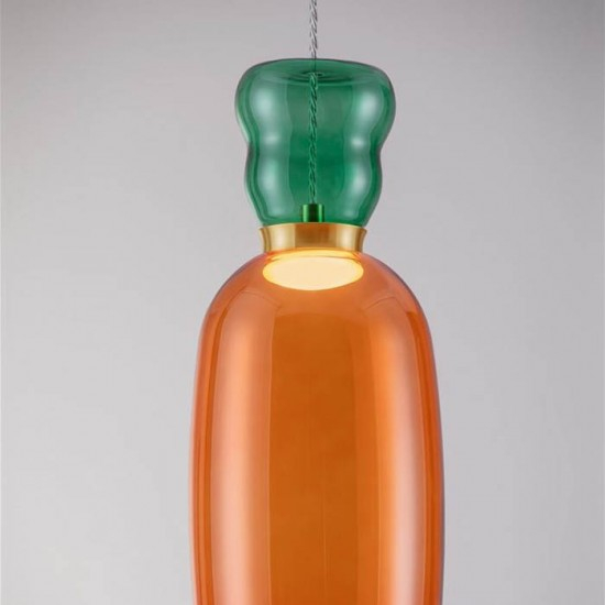 Pendul Nova Luce Pluma, sticla multicolora, LED, 9W, 914 lumeni, alb cald 3000K, D.15 cm, 9009100 [2]