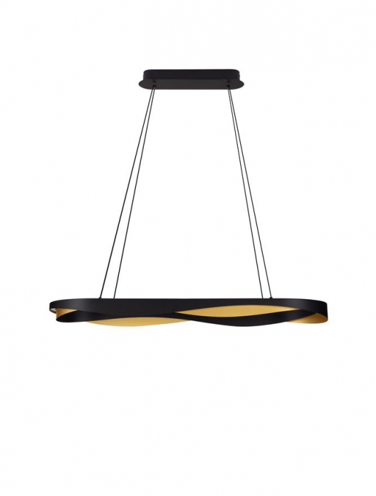 Suspensie Nova Luce Radon, negru/auriu, LED, 62W, 3093 lumeni, alb cald 3000K, L.100 cm, 9186949 [2]