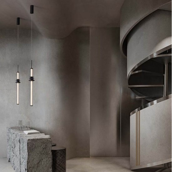 Lustra Nova Luce STALACTITE 9236402 Triac Dimmable Sandy Black Aluminium, Acrylic & Ceramic LED 8W 465lm 3000K IP20 [2]