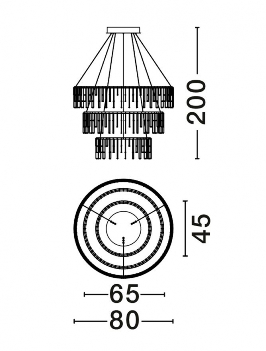 Candelabru Nova Luce Stellar, crom negru, LED, 72W, 6028 lumeni, alb cald 3000K, D.80 cm, 9186971 [4]