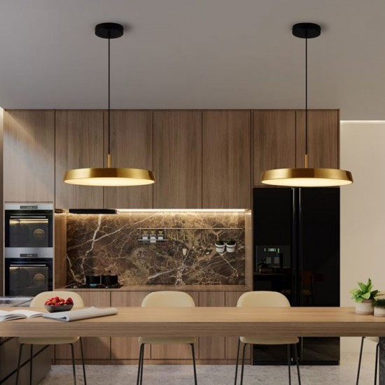 Suspensie Nova Luce Vetro, auriu satinat, LED, 37W, 4275 lumeni, alb cald 3000K, D.50 cm, 9223416 [2]