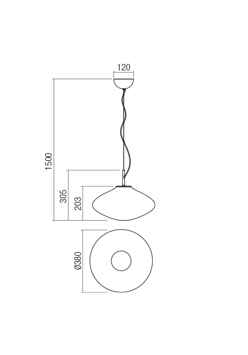 Suspensie REDO Absolute  01-1620 E27 1x42W IP20 Cooper [2]