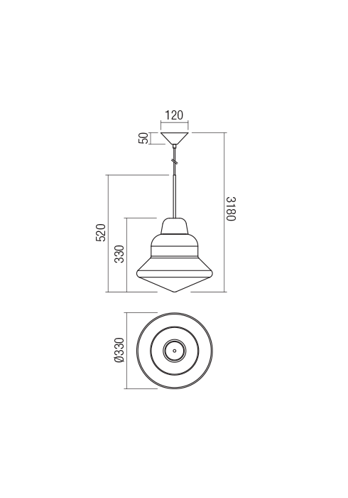 Suspensie REDO Amno 01-1771 E27 1x42W Ø330 IP20 Smoky [3]