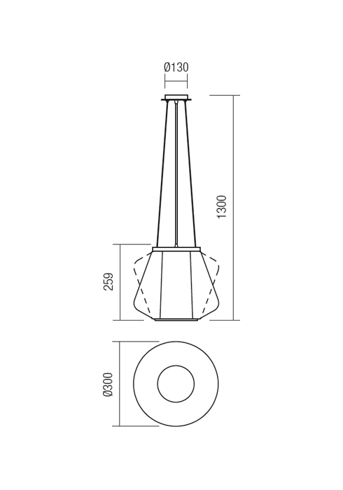Suspensie REDO Fusion 01-1139 E27 1x42W Ø300 IP20 Smoky [4]