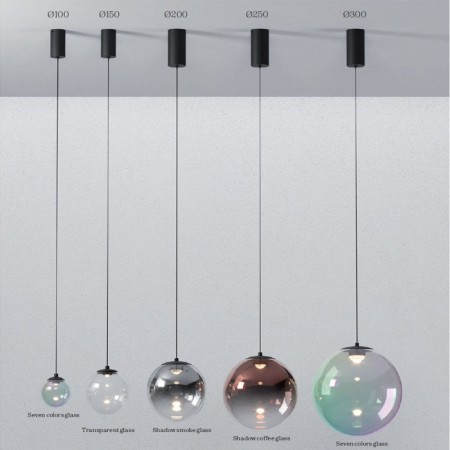 Suspensie Redo Irides, sticla transparenta, LED, 12W, 871 lumeni, alb cald 3000K, D.30 cm, 01-3960 [2]
