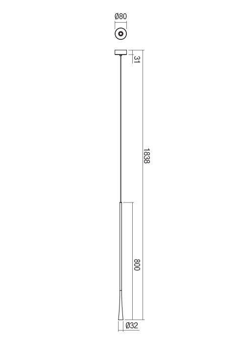 Suspensie REDO Ito 01-1760 LED 7W 3000K 315lm h1838 Nedimabil IP20 Coffee [2]