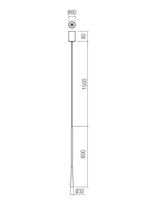 Suspensie REDO ITO 01-4077 LED 6.2W 3000K 495lm H600mm ⌀32mm Aur Mat IP20 [2]