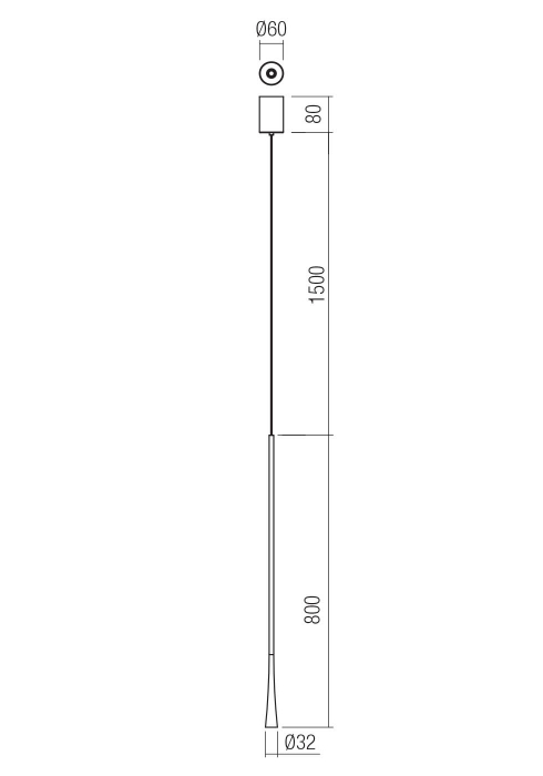Suspensie REDO ITO 01-4118 LED 6.2W 3000K 495lm H800mm ⌀32mm Alb Mat IP20 [2]