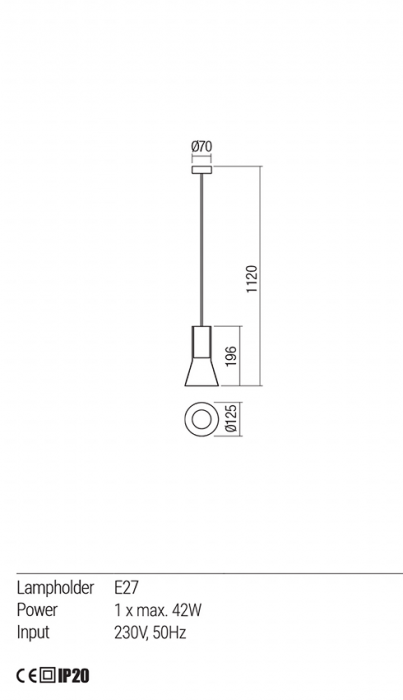 Suspensie REDO Jano  01-1687 GU10 1x35W IP20 Yellow [3]