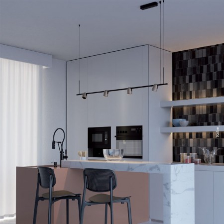 Suspensie Redo Kobe, negru/silver coffee, LED, 25W, 2036 lumeni, alb cald 3000K, L.150 cm, 01-3672 [2]