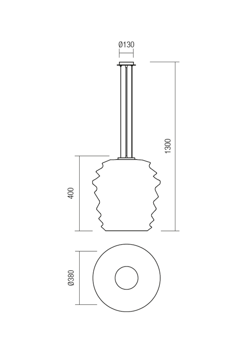 Suspensie REDO Magma 01-1142 E27 1x42W Ø380 IP20 Alb Opal [4]