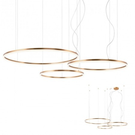 Suspensie Redo Orbit, bronz, LED, 66W+55W+42W, 12507 lumeni, alb cald 3000K [1]