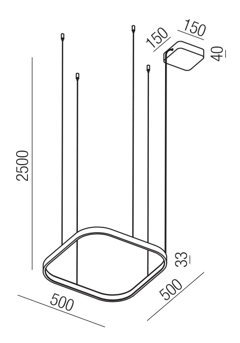 SUSPENSIE REDO ORION SU LED500*500 40W CCT 2700/3000/4000K BK (4.1.2) (SQ) [2]