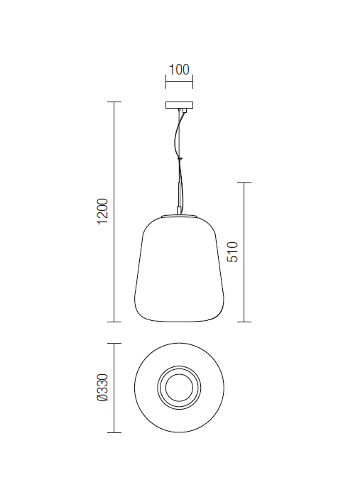 Suspensie REDO Pound 01-1075 E27 1x42W Ø330 IP20 Cooper [3]