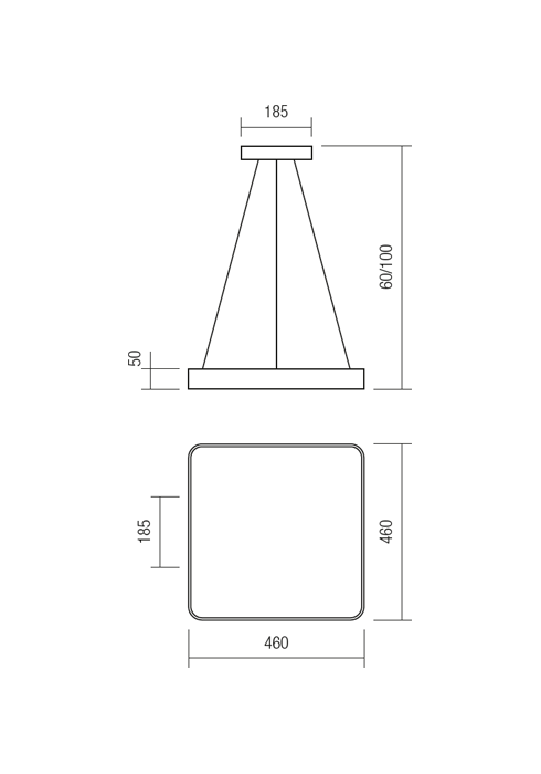 Suspensie REDO Screen 01-1124 48W 3000K 3211lm Nedimabila IP20 Alb Mat [3]