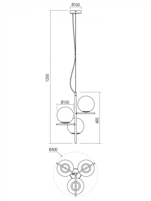 Suspensie Smarter Boldy  01-3072 E14 3x28W   Metal Negru mat IP20 [2]