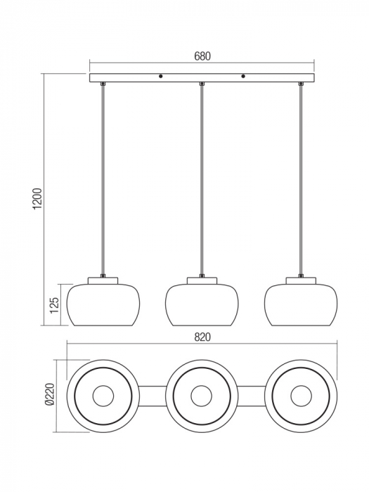 Suspensie Smarter Croma  01-3068 E27 3x42W   Metal Negru mat IP20 [2]