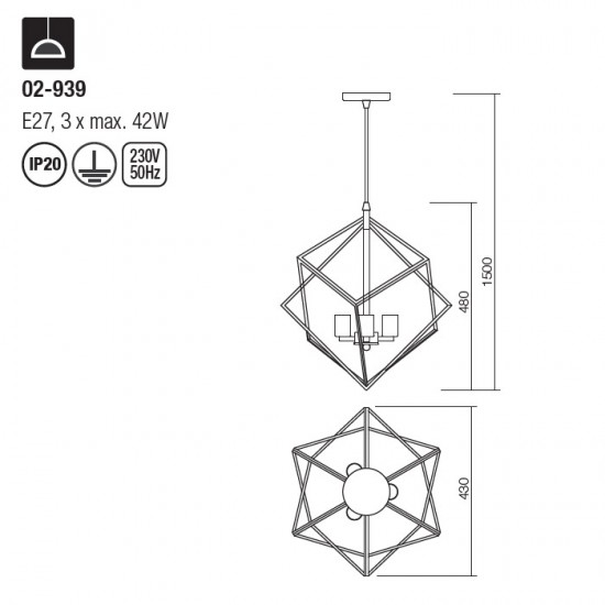 Suspensie Smarter Ewa 02-939 3X42W E27 [3]