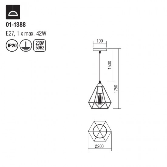 Pendul Smarter Krill 01-1388  1X42W E27 [2]