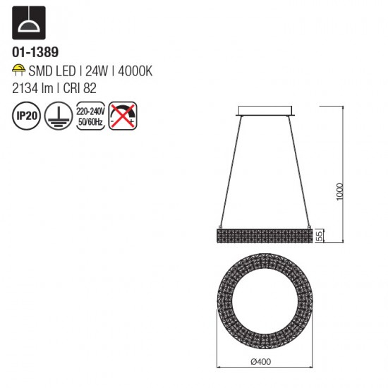 Lustra Smarter Metis 01-1389 LED 21W 4000K D400 [2]