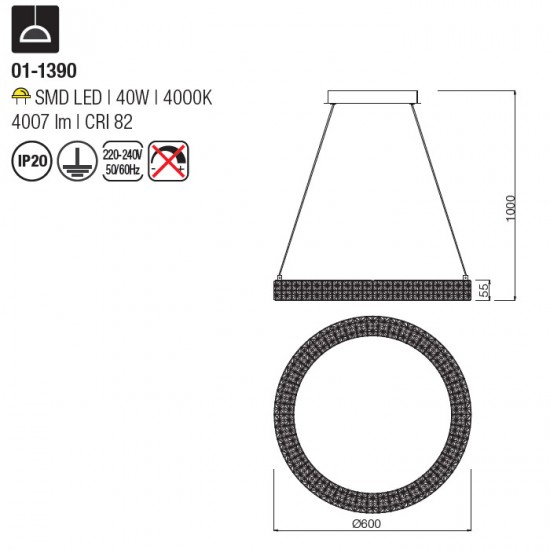 Lustra Smarter Metis 01-1390 LED 38W 4000K D600 [2]