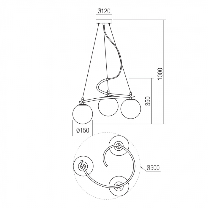 Suspensie Volley 01-2715, 3 x E14, auriu [2]