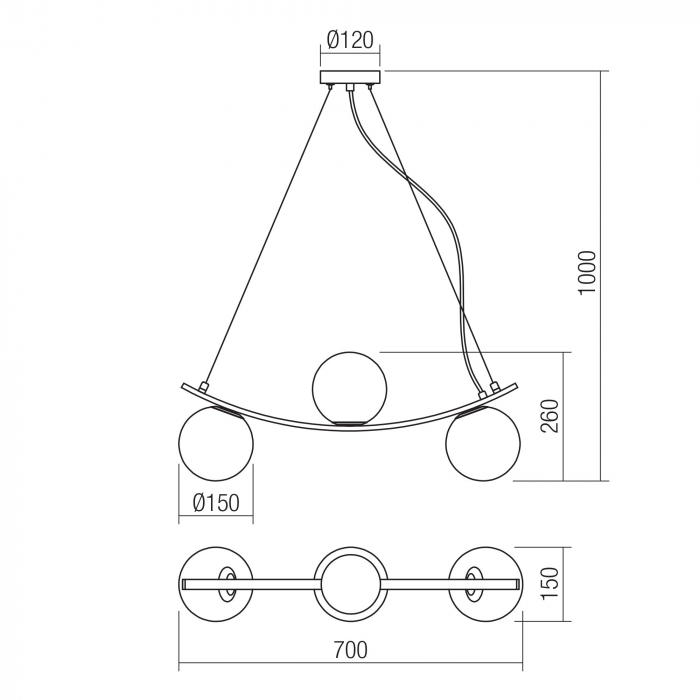 Suspensie Volley 01-2717, 3 x E14, auriu [2]