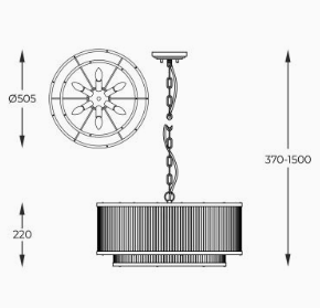 Suspensie Zuma Line Sergio 6xE14 transparent - auriu P0528-06H-V6AC [2]