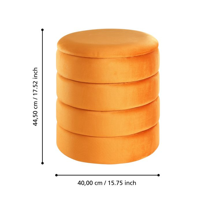 Taburet EGLO AMPAHAKA  424126 Catifea Poliester Orange Spuma Metal Ø400x445 mm [3]