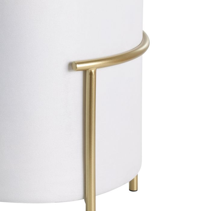 Taburet EGLO MASHIKE 424135 Catifea Poliester Alb Spuma Metal Ø410x460 mm [2]