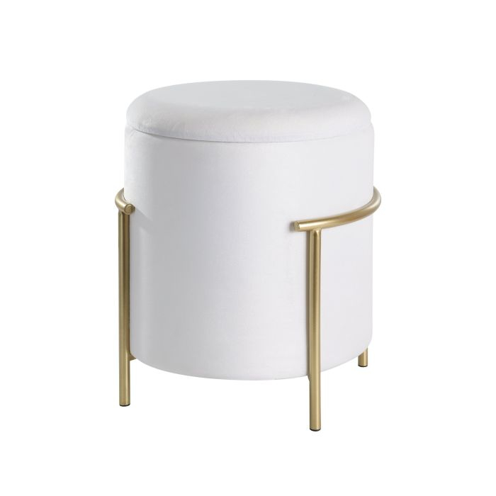 Taburet EGLO MASHIKE 424135 Catifea Poliester Alb Spuma Metal Ø410x460 mm [1]