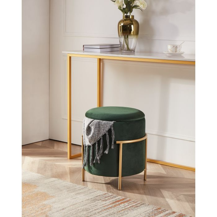 Taburet EGLO MASHIKE 424136 Catifea Poliester Verde Spuma Metal Ø410x460 mm [4]