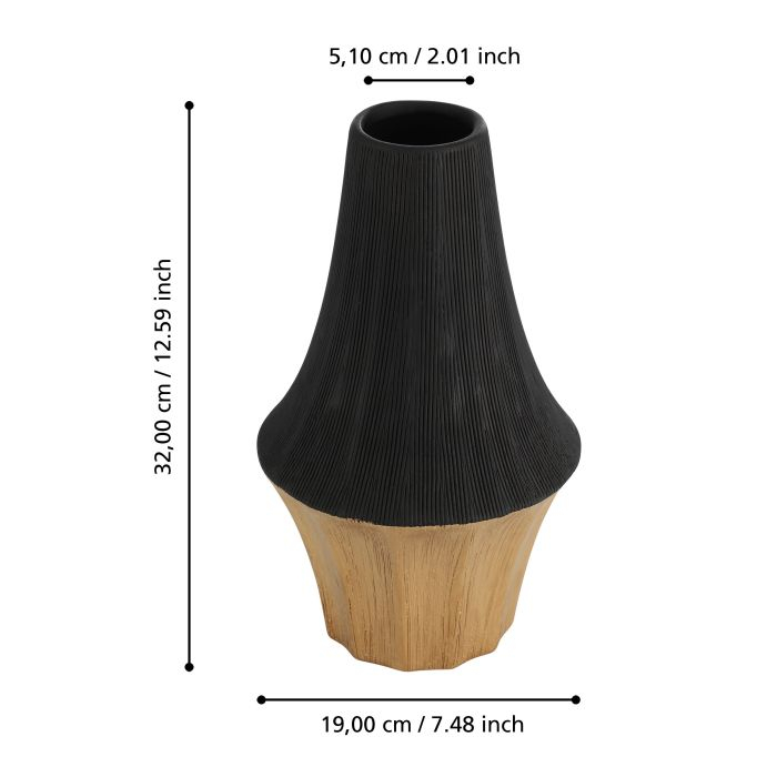 Vaza EGLO SUAL 421007 Ceramic Brass Black  Ø190x320 mm [5]