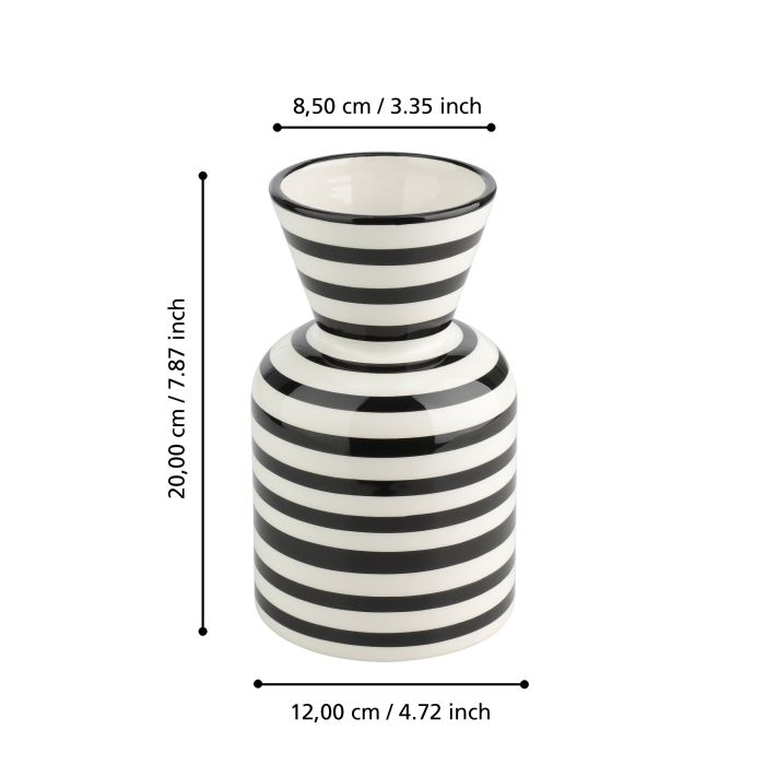 Vaza EGLO YUZAWA 421036 Ceramic Black White  Ø120x200 mm [5]