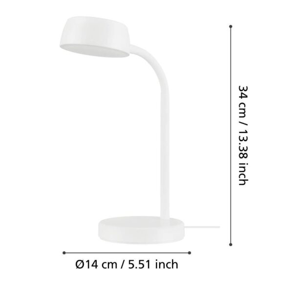 Veioză CABALES 99334, Ø140 mm, LED, 4,6W, 3000K, IP20, plastic alb [3]