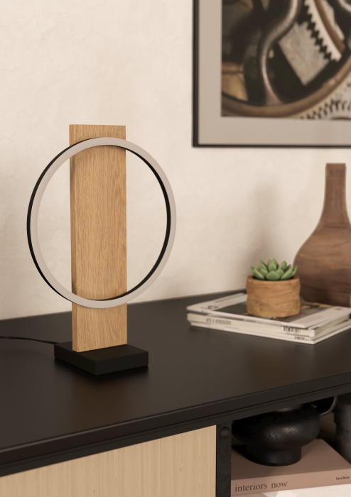 Veioza EGLO Boyal 901718 LED 1X12W 3000K 1700lm 220-240V,50/60Hz L 300mm x l 150mm x H 425mm otel/lemn negru/maro plastic alb IP20 [2]