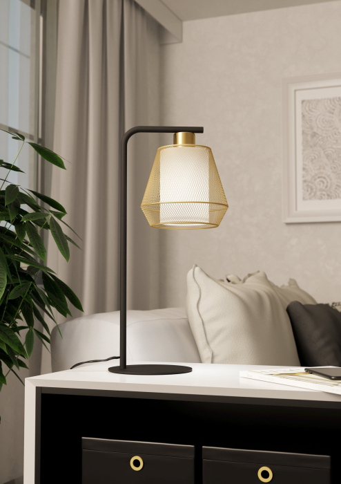 Veioza EGLO Ciudadela 900898 E27 1X40W 220-240V,50/60Hz L 230mm x l 180mm x H 500mm otel negru tesatura/otel alba/alama periata IP20 [6]