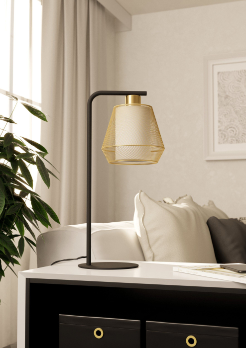 Veioza EGLO Ciudadela 900898 E27 1X40W 220-240V,50/60Hz L 230mm x l 180mm x H 500mm otel negru tesatura/otel alba/alama periata IP20 [2]